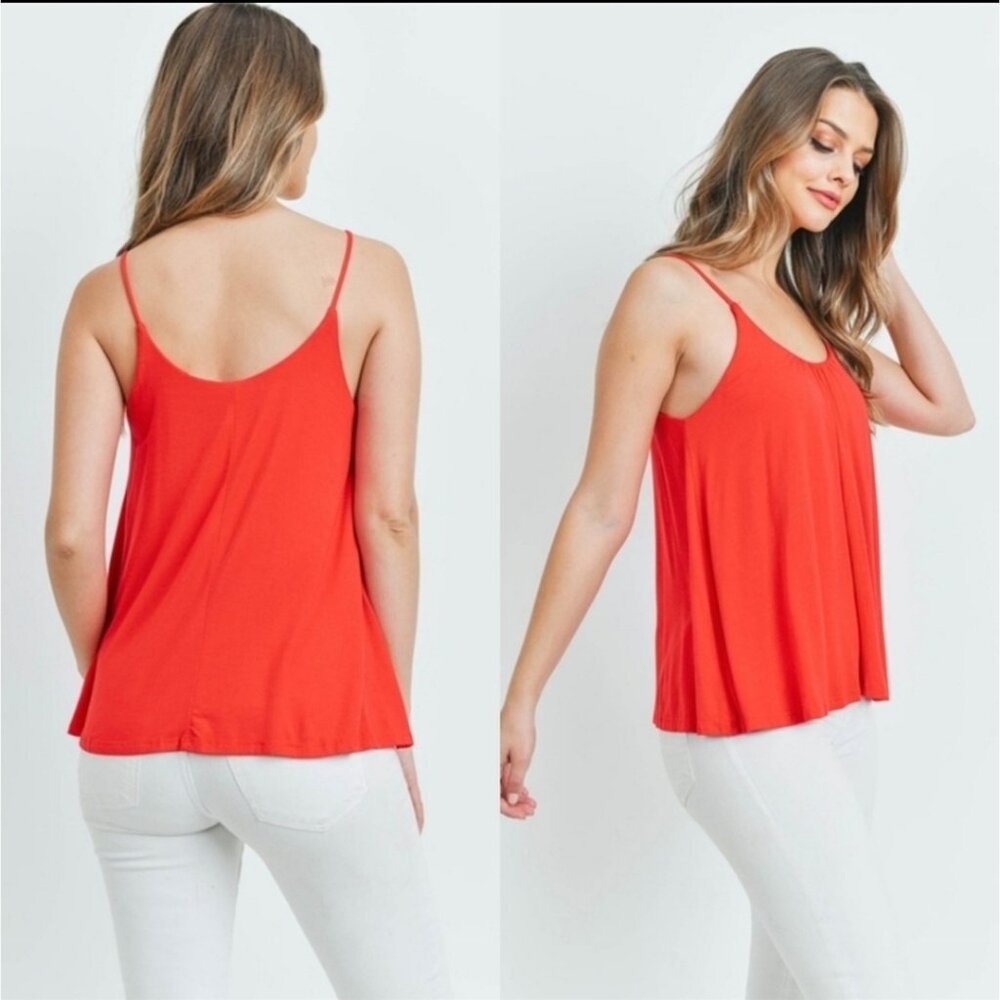 B-Sharp tanboocel bamboo soft pleated swing tank red